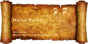 Hurta Porfir névjegykártya